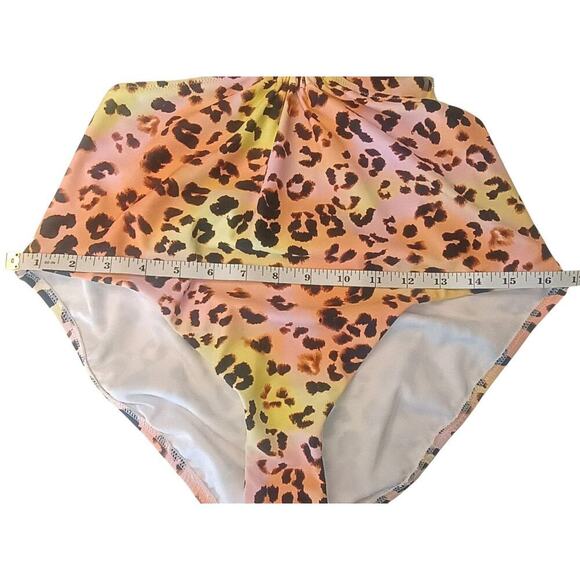 Bar lll Animal Print O-Ring Monokini Swimsuit Large Pink/Black/Yellow NWT - Picture 6 of 9